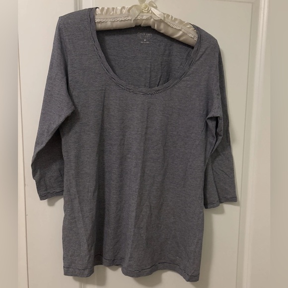 Calvin Klein Performance Blue Striped Top - Picture 1 of 3